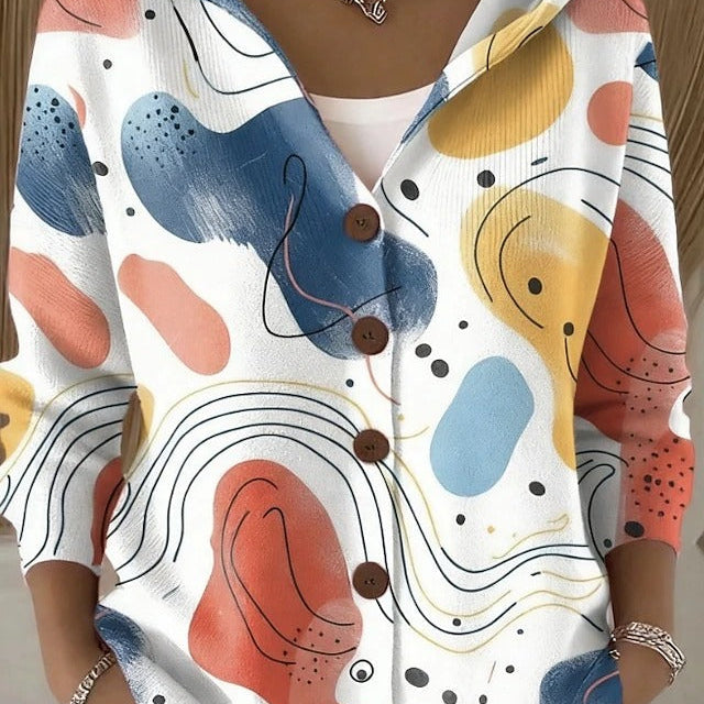 Evelyn - Patterned Hooded Cardigan — view 4