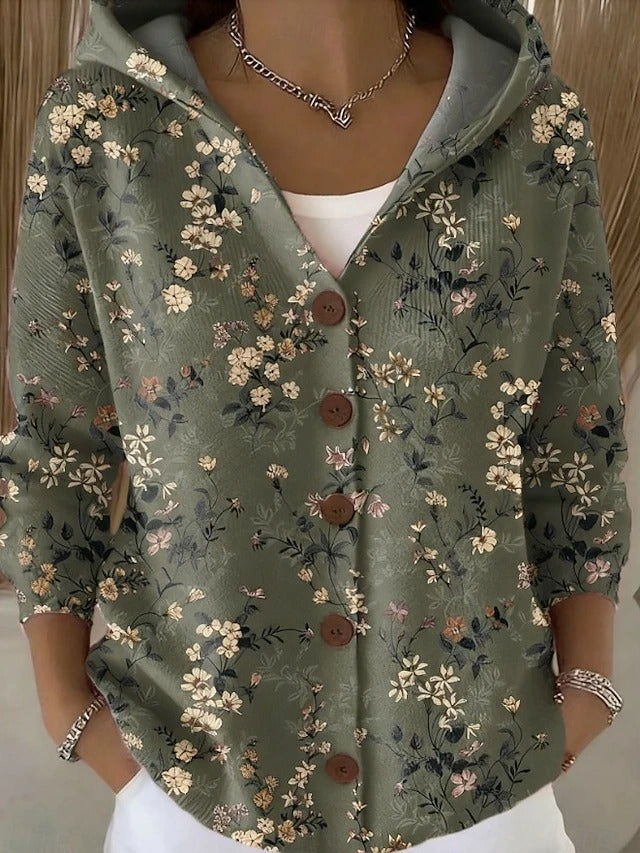 Evelyn - Patterned Hooded Cardigan — view 5