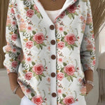 Evelyn - Patterned Hooded Cardigan — view 6