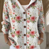 Evelyn - Patterned Hooded Cardigan — view 6