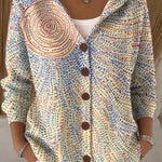 Evelyn - Patterned Hooded Cardigan — view 7