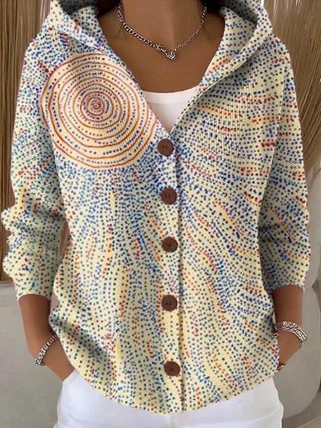 Evelyn - Patterned Hooded Cardigan — view 7