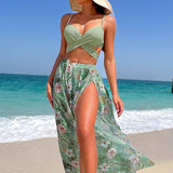 Faith - High Waisted Bikini Set with Matching Beach Dress — view 1
