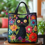 Melody - quilted bag, enchanted black cat — view 1