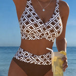 Fiona - Two-piece bikini with cut-out bra and diamond pattern — view 1