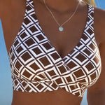 Fiona - Two-piece bikini with cut-out bra and diamond pattern — view 2