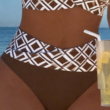 Fiona - Two-piece bikini with cut-out bra and diamond pattern — view 3