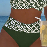 Fiona - Two-piece bikini with cut-out bra and diamond pattern — view 12