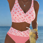 Fiona - Two-piece bikini with cut-out bra and diamond pattern — view 13