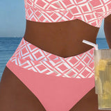 Fiona - Two-piece bikini with cut-out bra and diamond pattern — view 15