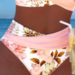 Freya - bikini with contrasting floral print and slit — view 3