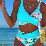 Freya - bikini with contrasting floral print and slit — view 10