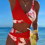 Freya - bikini with contrasting floral print and slit — view 12