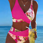 Freya - bikini with contrasting floral print and slit — view 14