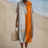 Gabriella - striped geometric dress — view 1