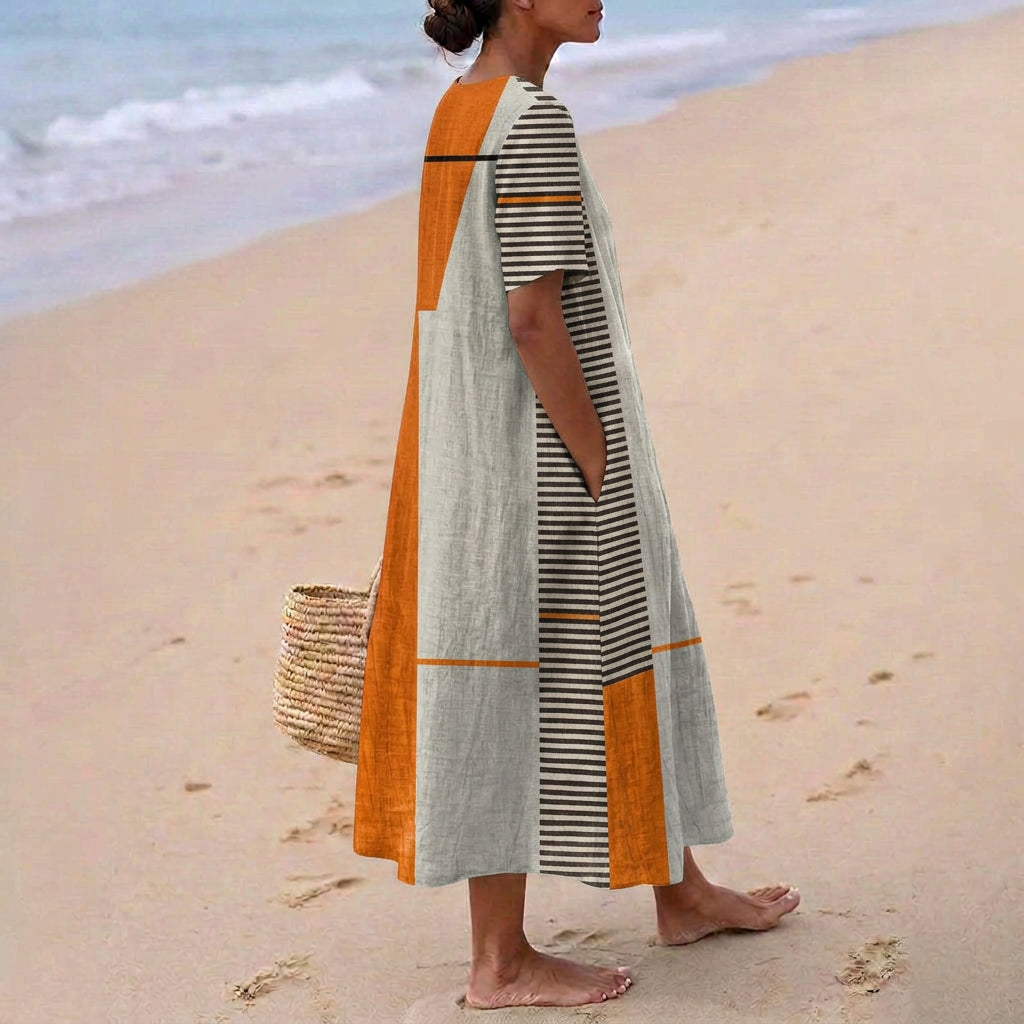 Gabriella - striped geometric dress — view 2