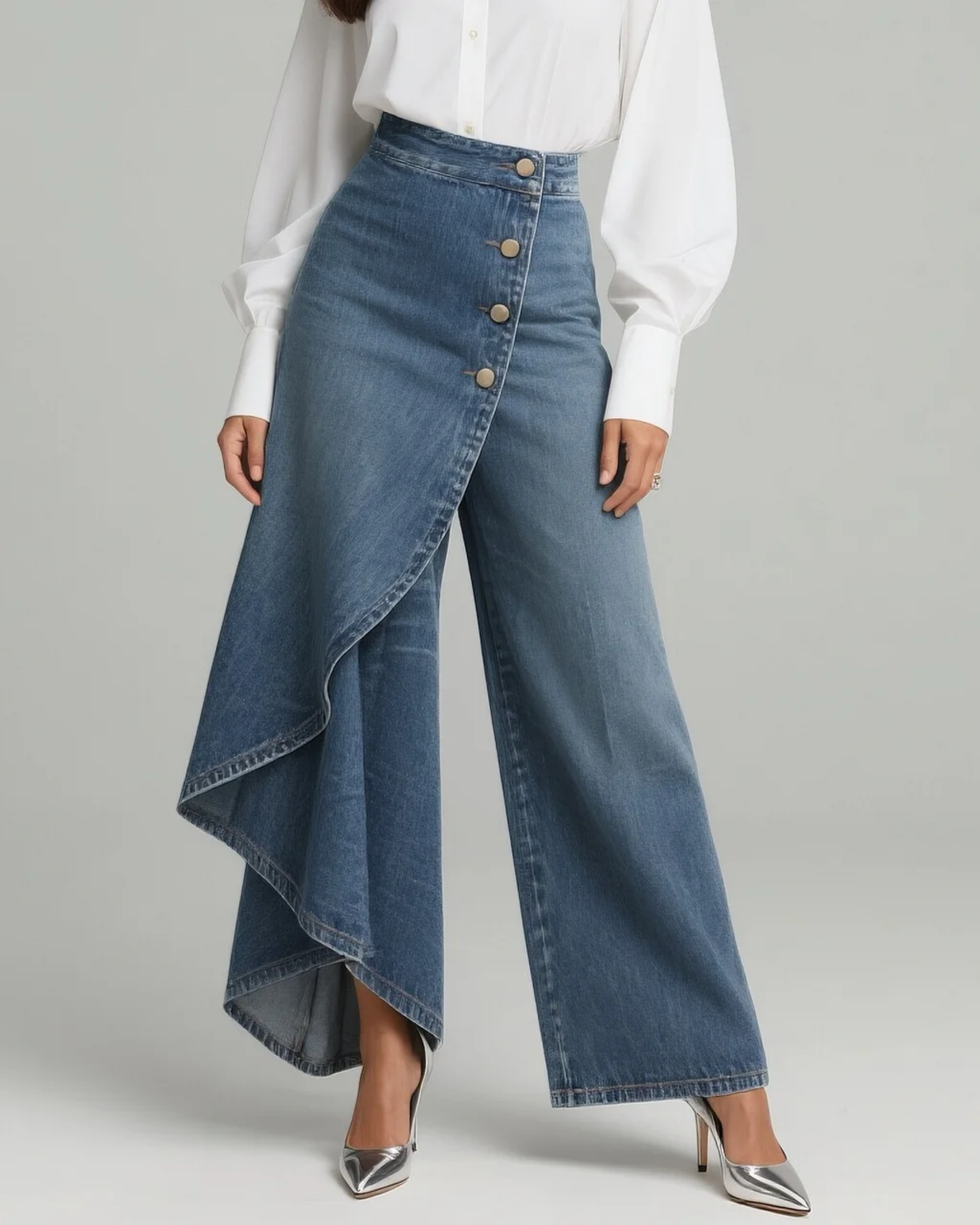 Gabrielle - wrap denim pants — view 2