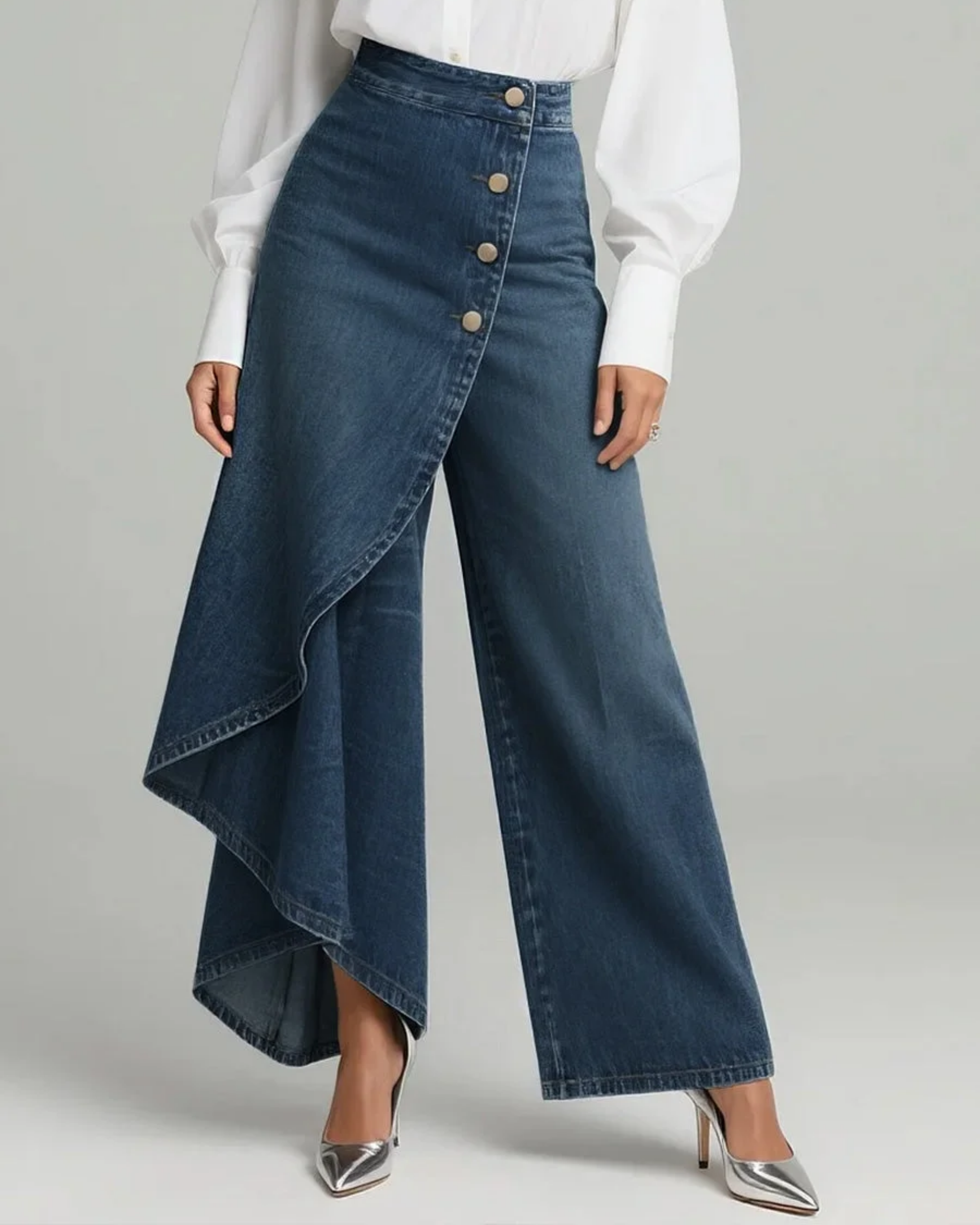 Gabrielle - wrap denim pants — view 4