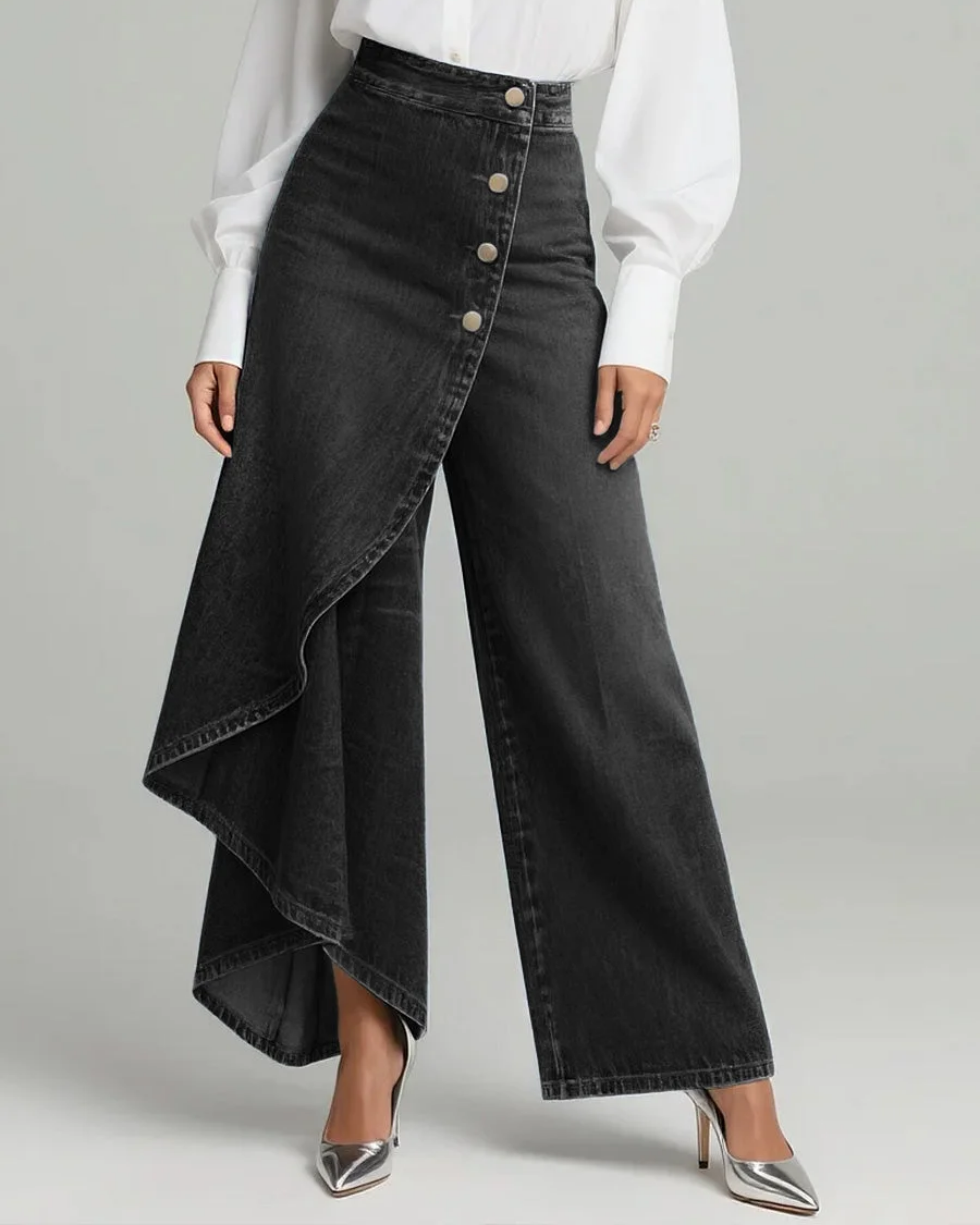 Gabrielle - wrap denim pants — view 5