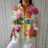 Genesis - elegant floral watercolor shirt — view 1