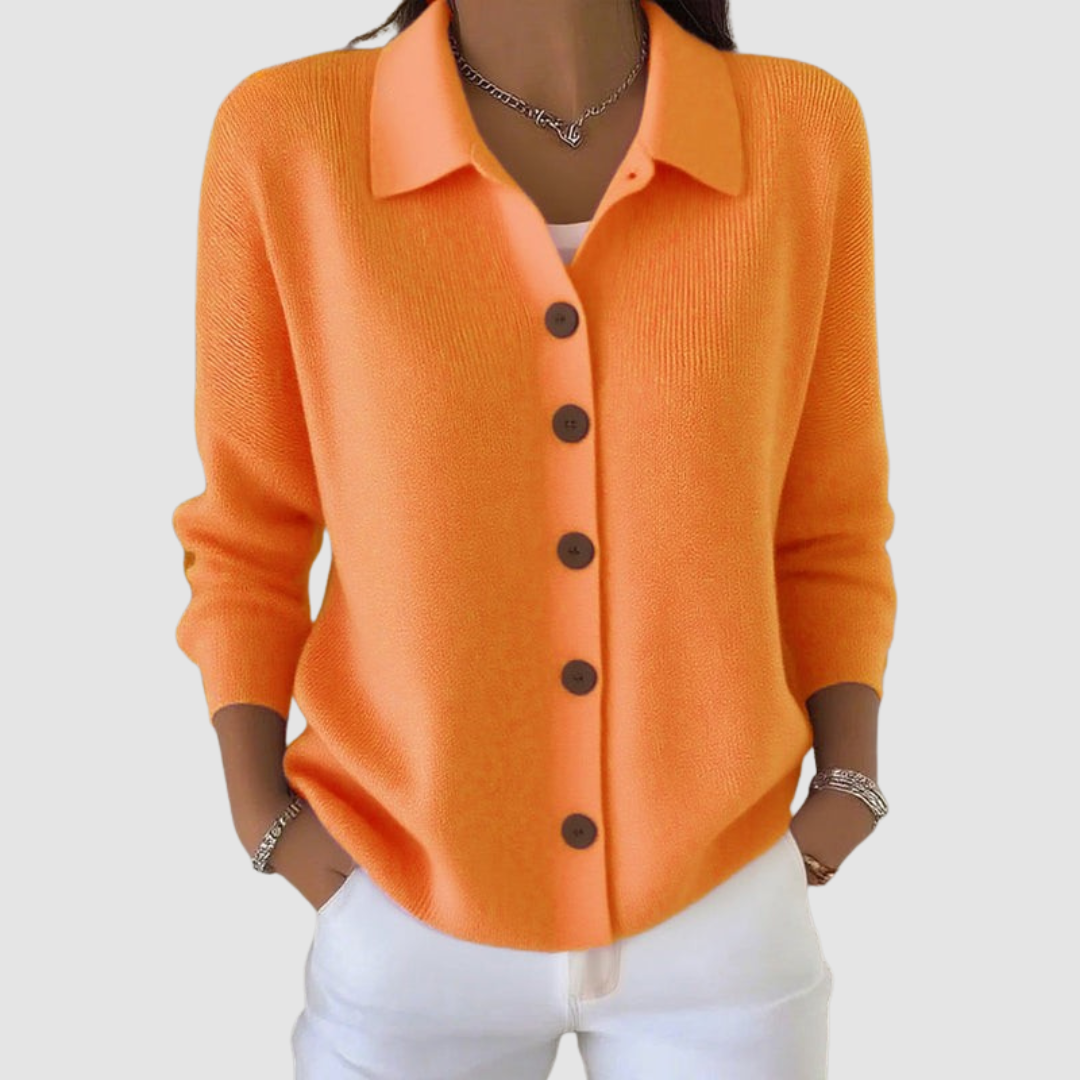 Genevieve - Soft button-up knit cardigan — view 1