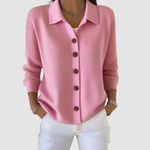Genevieve - Soft button-up knit cardigan — view 2