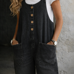 Genevieve - Retro Washed Cotton Denim Overalls — view 6