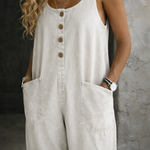 Genevieve - Retro Washed Cotton Denim Overalls — view 12