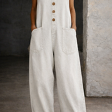Genevieve - Retro Washed Cotton Denim Overalls — view 13