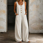 Genevieve - Retro Washed Cotton Denim Overalls — view 16