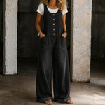 Genevieve - Retro Washed Cotton Denim Overalls — view 18