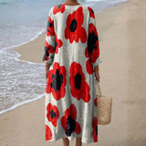 Georgia - floral maxi dress in red — view 3