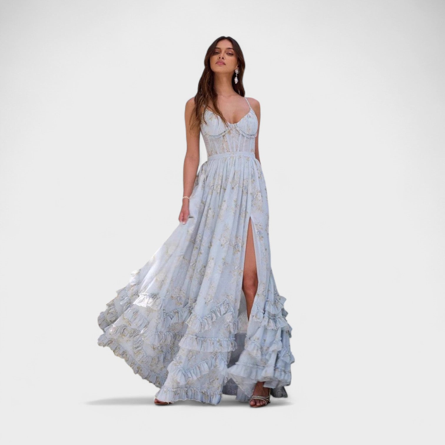 Gianna - long bohemian dress with slit — view 1