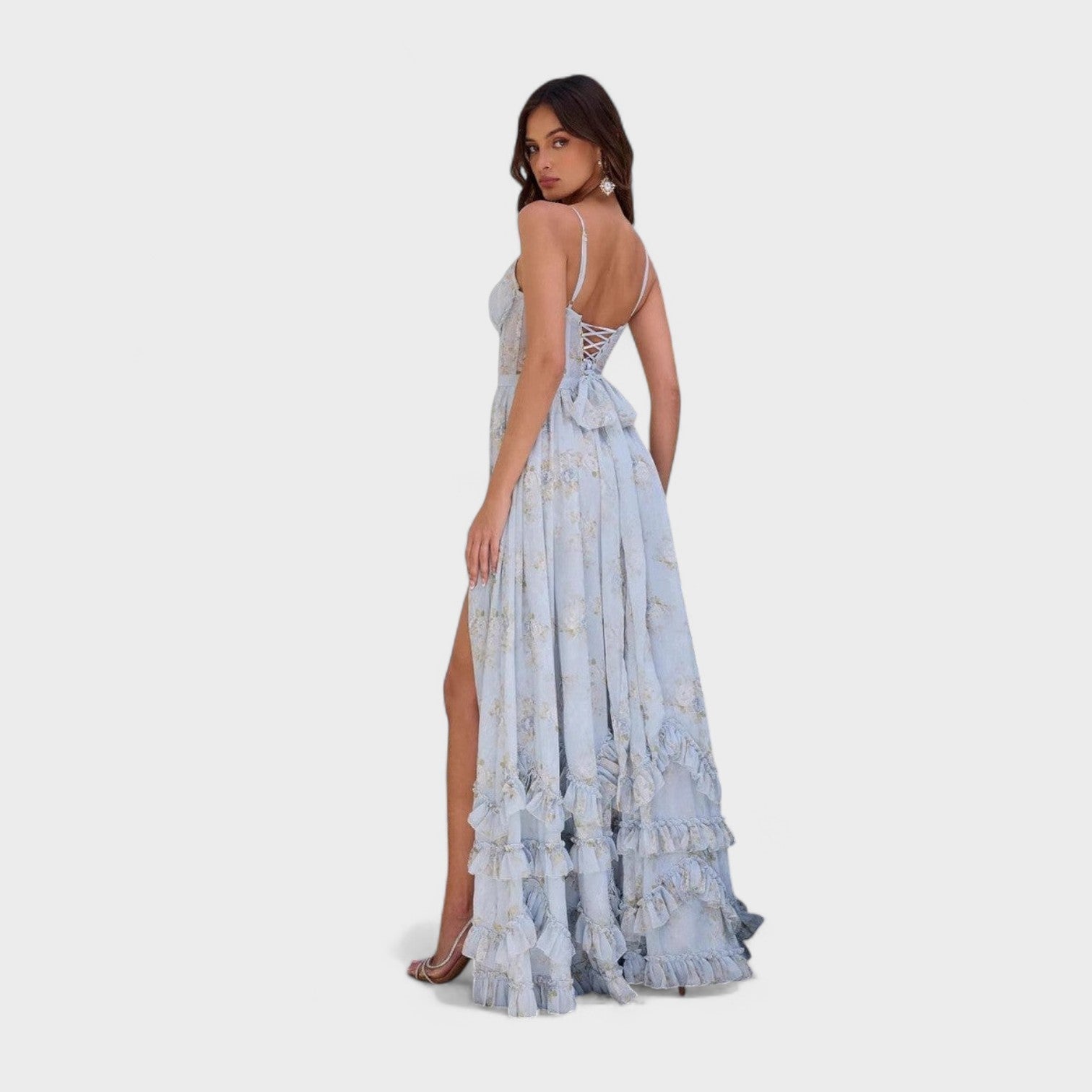 Gianna - long bohemian dress with slit — view 2