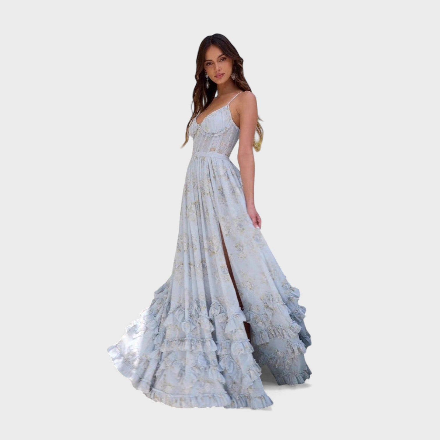 Gianna - long bohemian dress with slit — view 4