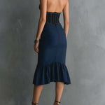 Gloria - elegant midi dress with zipped neckline — view 3