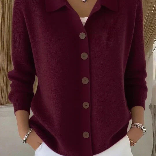 Gloria - Shawl Collar Button Up Cardigan — view 1