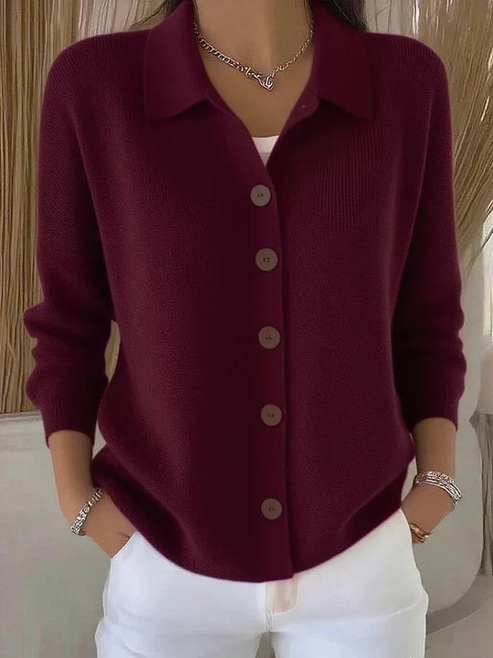 Gloria - Shawl Collar Button Up Cardigan — view 1