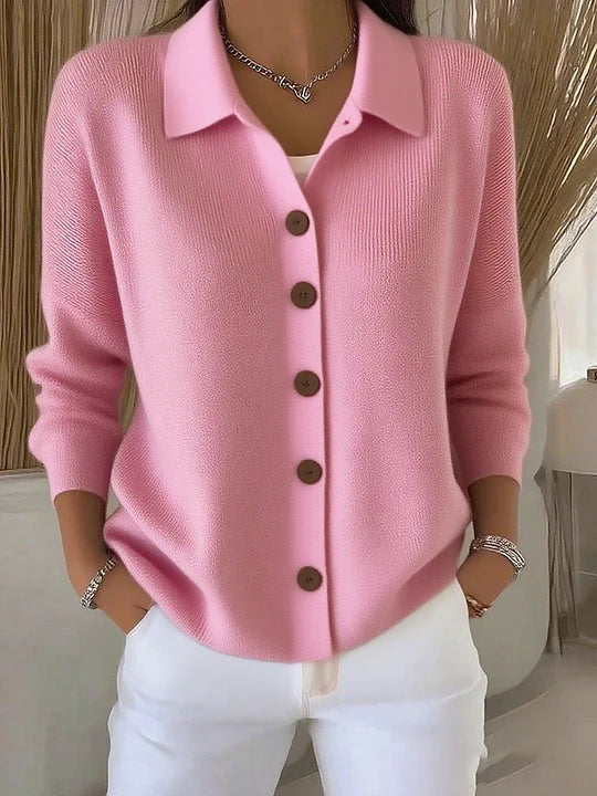 Gloria - Shawl Collar Button Up Cardigan — view 2