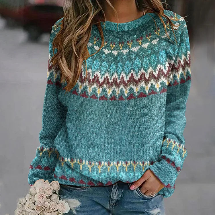 Gloria - Retro Knitted Sweater — view 1