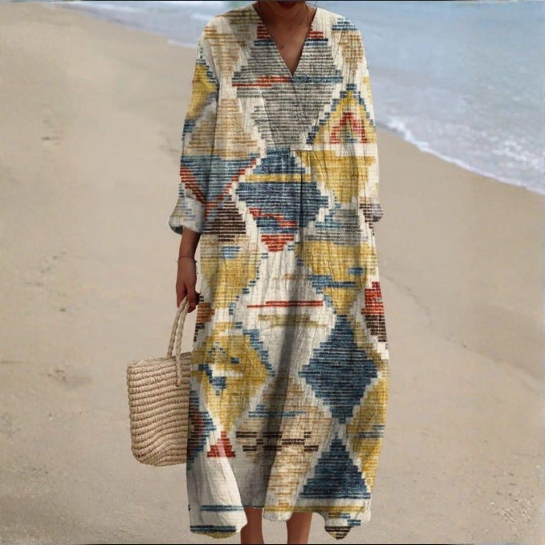 Grace - bohemian inspired dress with ethnic patterns — view 1