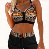 Grace - geometric print bikini with high elastic waist — view 2