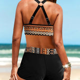 Grace - geometric print bikini with high elastic waist — view 3