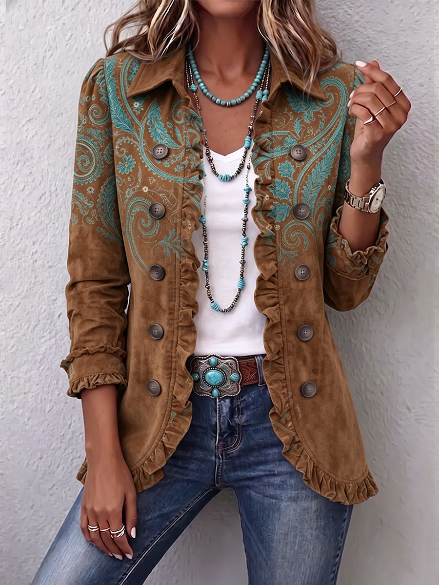 Grace - Ruffled Paisley Coat — view 1