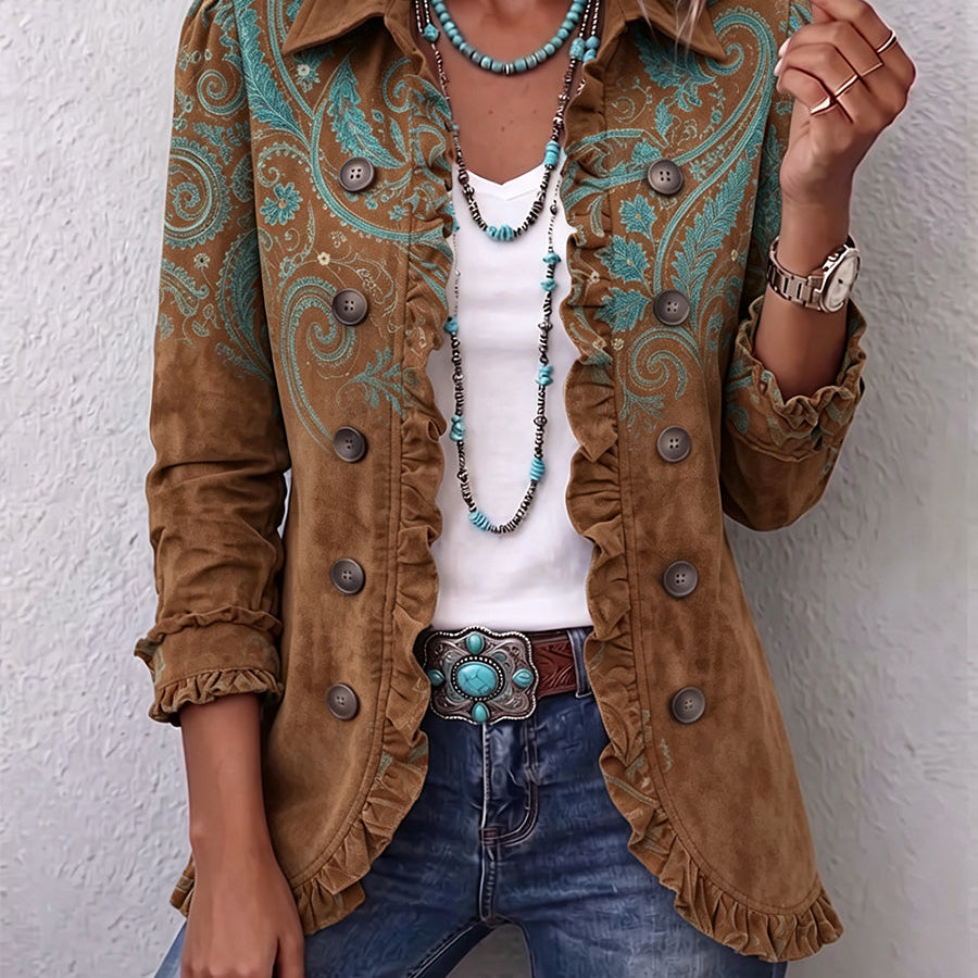 Grace - Ruffled Paisley Coat — view 1