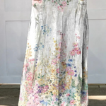 Elasticated waist canvas skirt with pockets, retro flower pattern — view 5