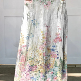 Elasticated waist canvas skirt with pockets, retro flower pattern — view 5