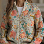 Hailey - Cardigan with a retro flower garden print — view 1
