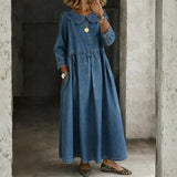 Hallie - Denim dress with peter pan collar — view 1