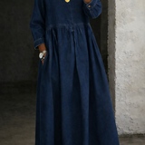 Hallie - Denim dress with peter pan collar — view 4
